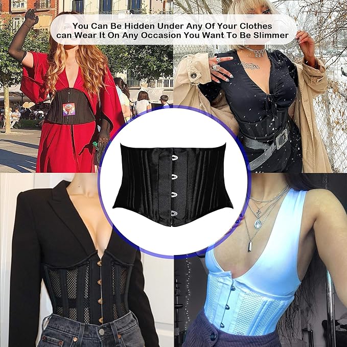 24-Steel-Bones Classic Cotton Corset Heavy Duty Waist Trainer